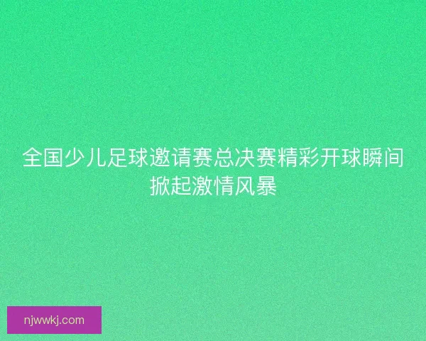全国少儿足球邀请赛总决赛精彩开球瞬间掀起激情风暴